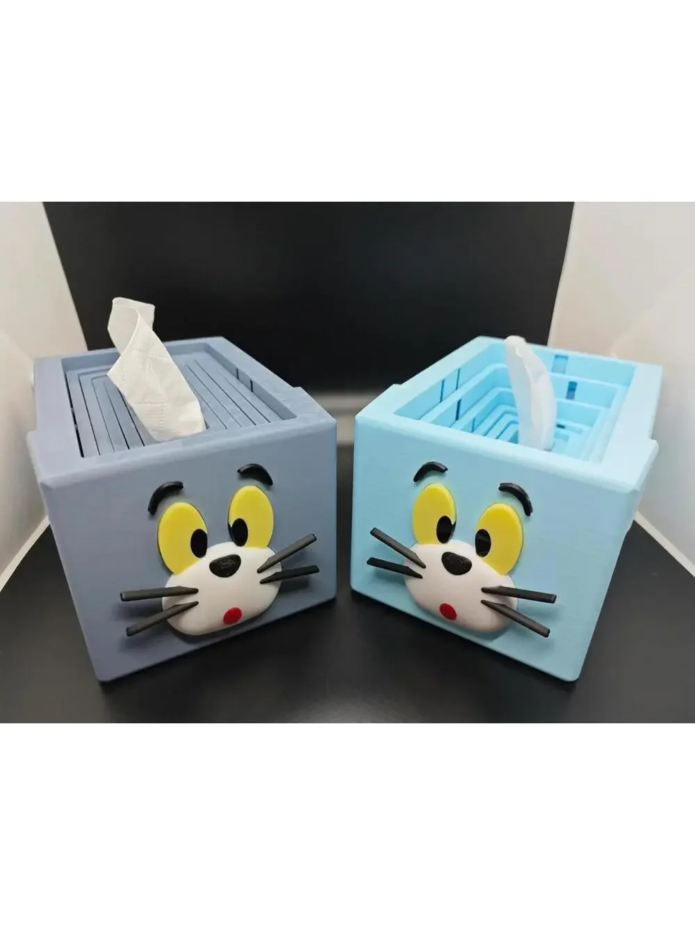 3D Printed Cartoon Cat Style Tissue Box – Sunken Design Napkin Holder